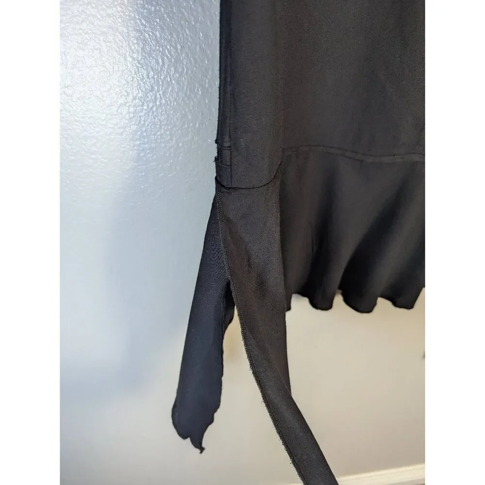 XIX Paula Hermanny Gabi black cutout short caftan dress coverup Womens M